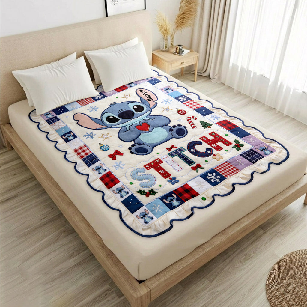 Merry Christmas - Personalized Ohana Shaped Fleece Blanket
