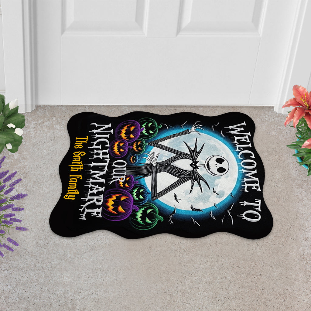 Welcome To Our Nightmare - Personalized Nightmare Shaped Doormat/ Rug