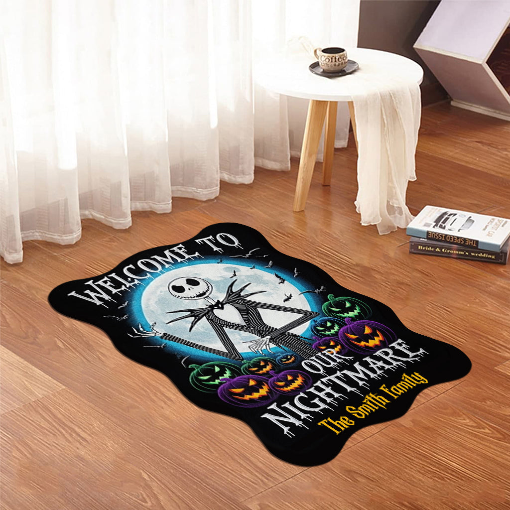 Welcome To Our Nightmare - Personalized Nightmare Shaped Doormat/ Rug