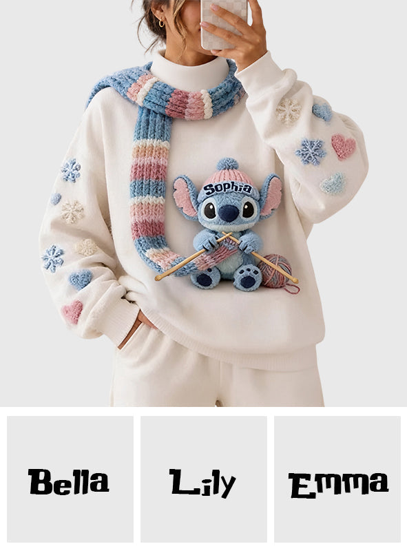 Blue Monster - Personalized Ohana Mock Neck Sweatshirt