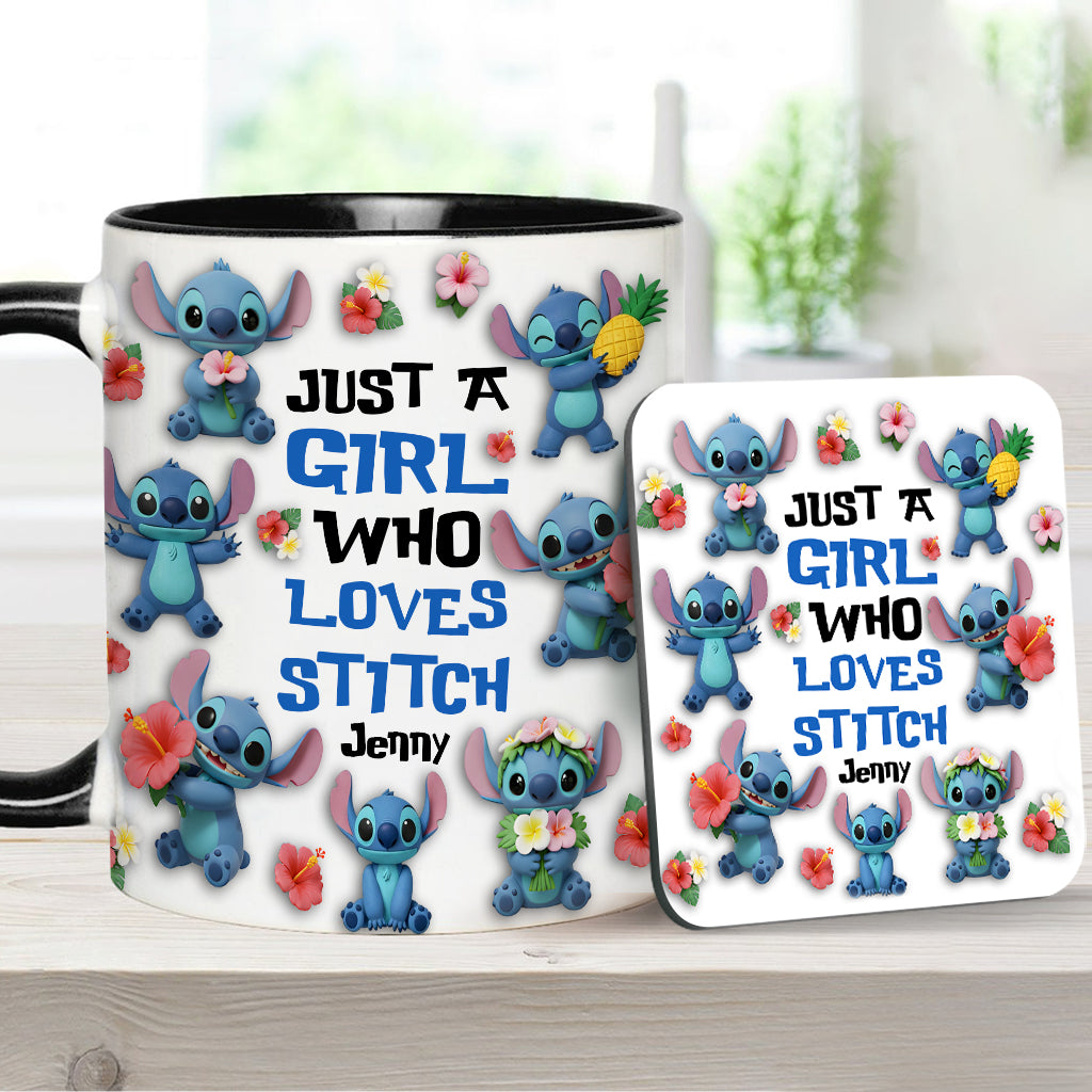 Just A Girl Who Loves Ohana - Personalized Ohana Accent Mug