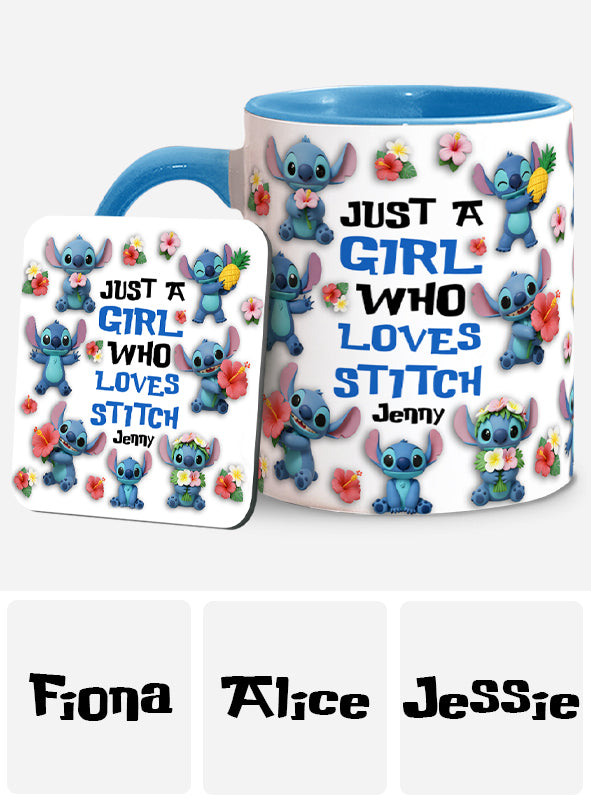 Just A Girl Who Loves Ohana - Personalized Ohana Accent Mug