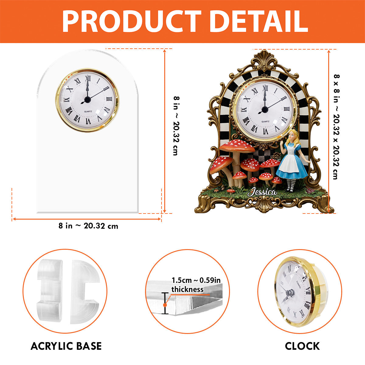 Wonderful World - Personalized Magical Acrylic Clock Plaque