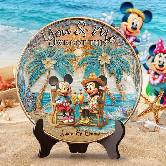You And Me We Got This - Personalized Mouse Ceramic Round Plate