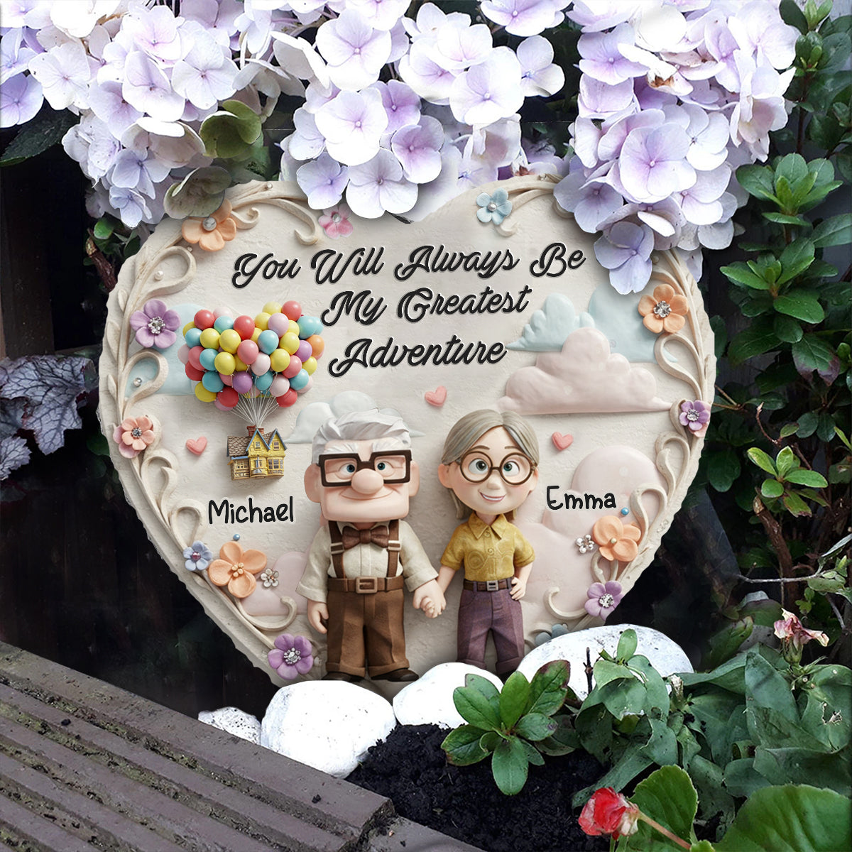My Adventure - Personalized Couple Heart Shaped Stone