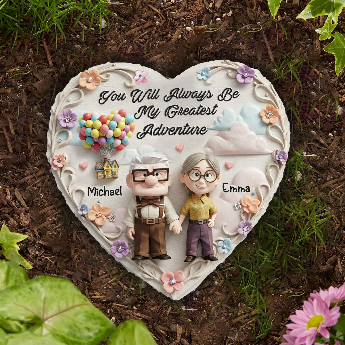 My Adventure - Personalized Couple Heart Shaped Stone