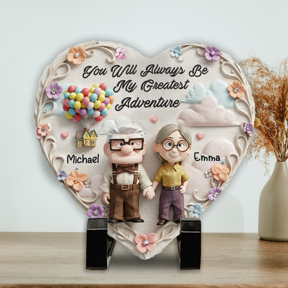 My Adventure - Personalized Couple Heart Shaped Stone