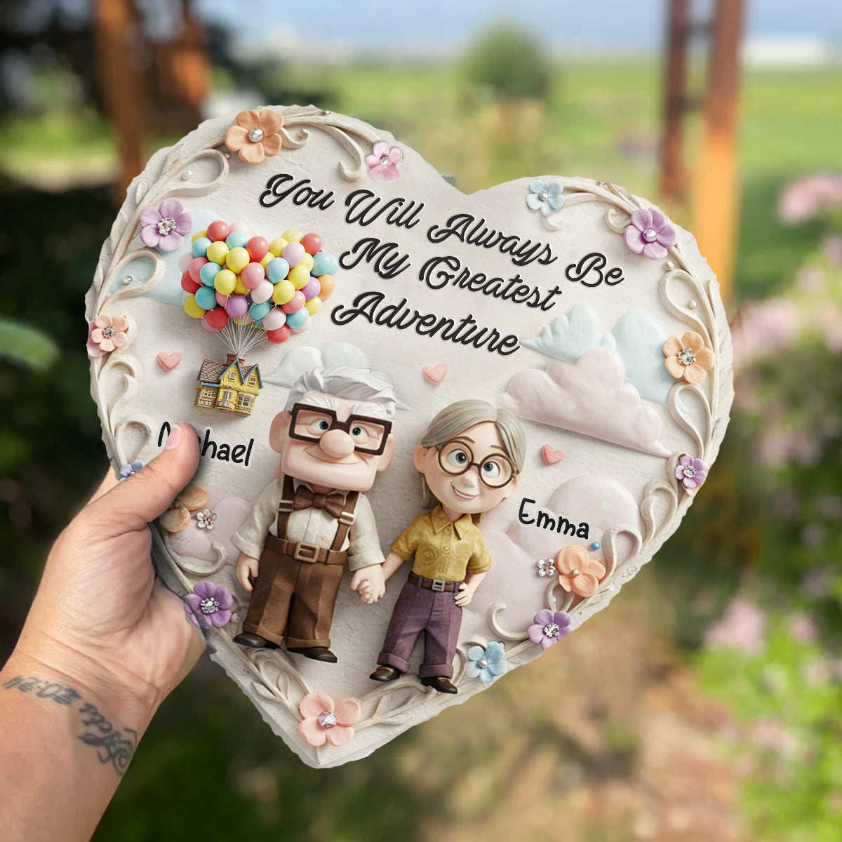 My Adventure - Personalized Couple Heart Shaped Stone