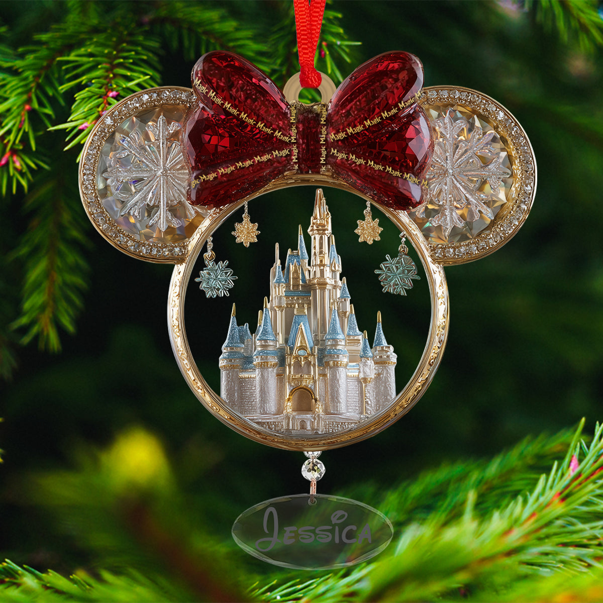 Magical World - Personalized Mouse Ornament With Charm