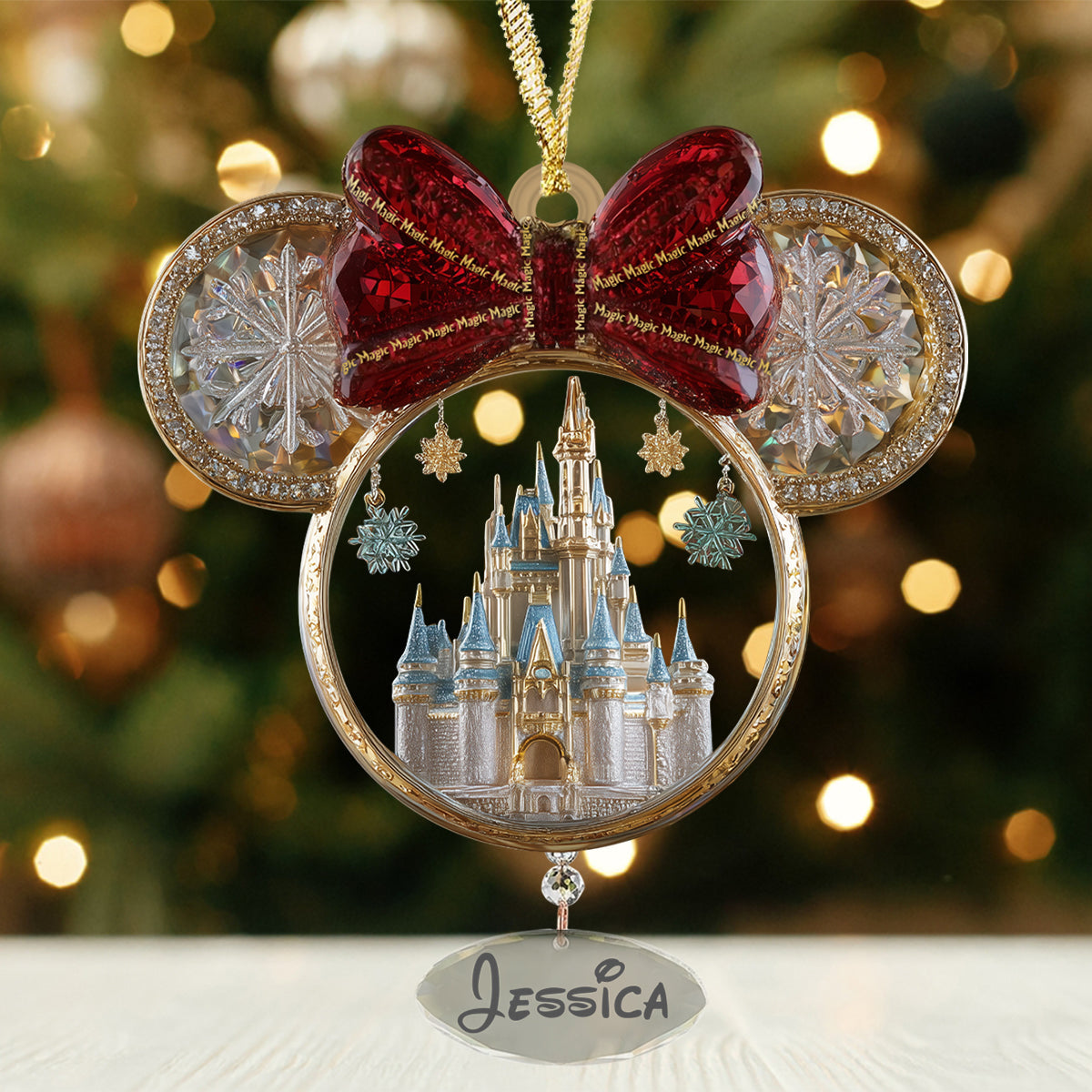 Magical World - Personalized Mouse Ornament With Charm