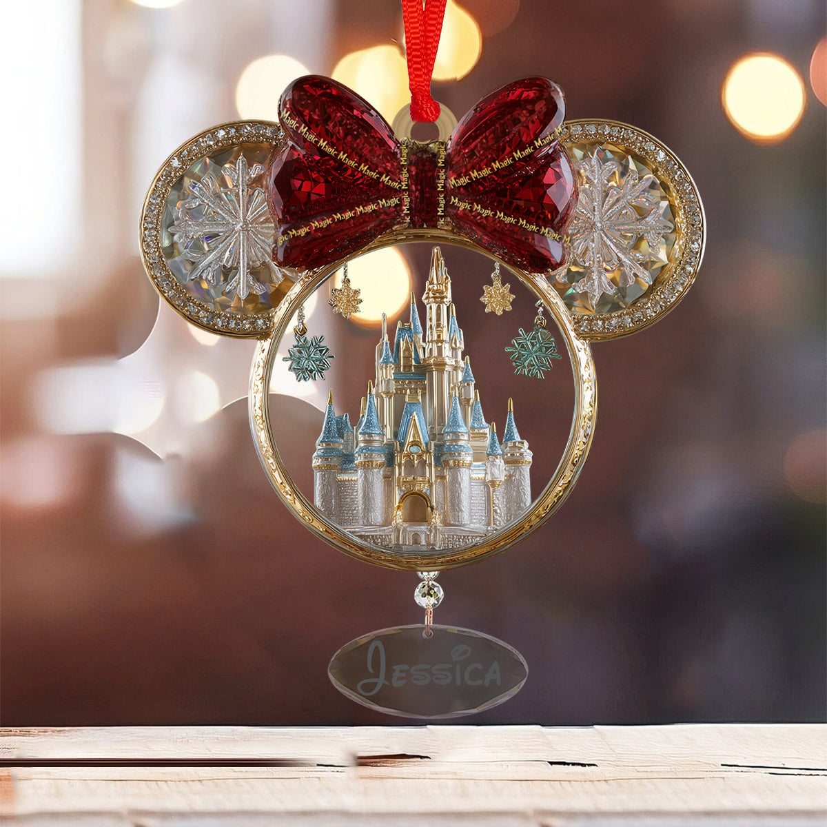 Magical World - Personalized Mouse Ornament With Charm