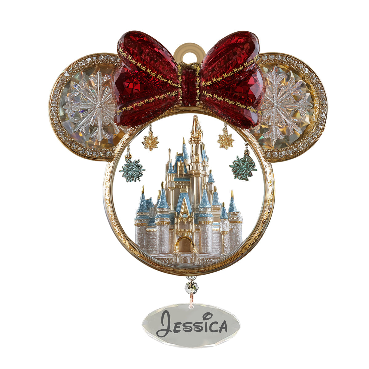 Magical World - Personalized Mouse Ornament With Charm