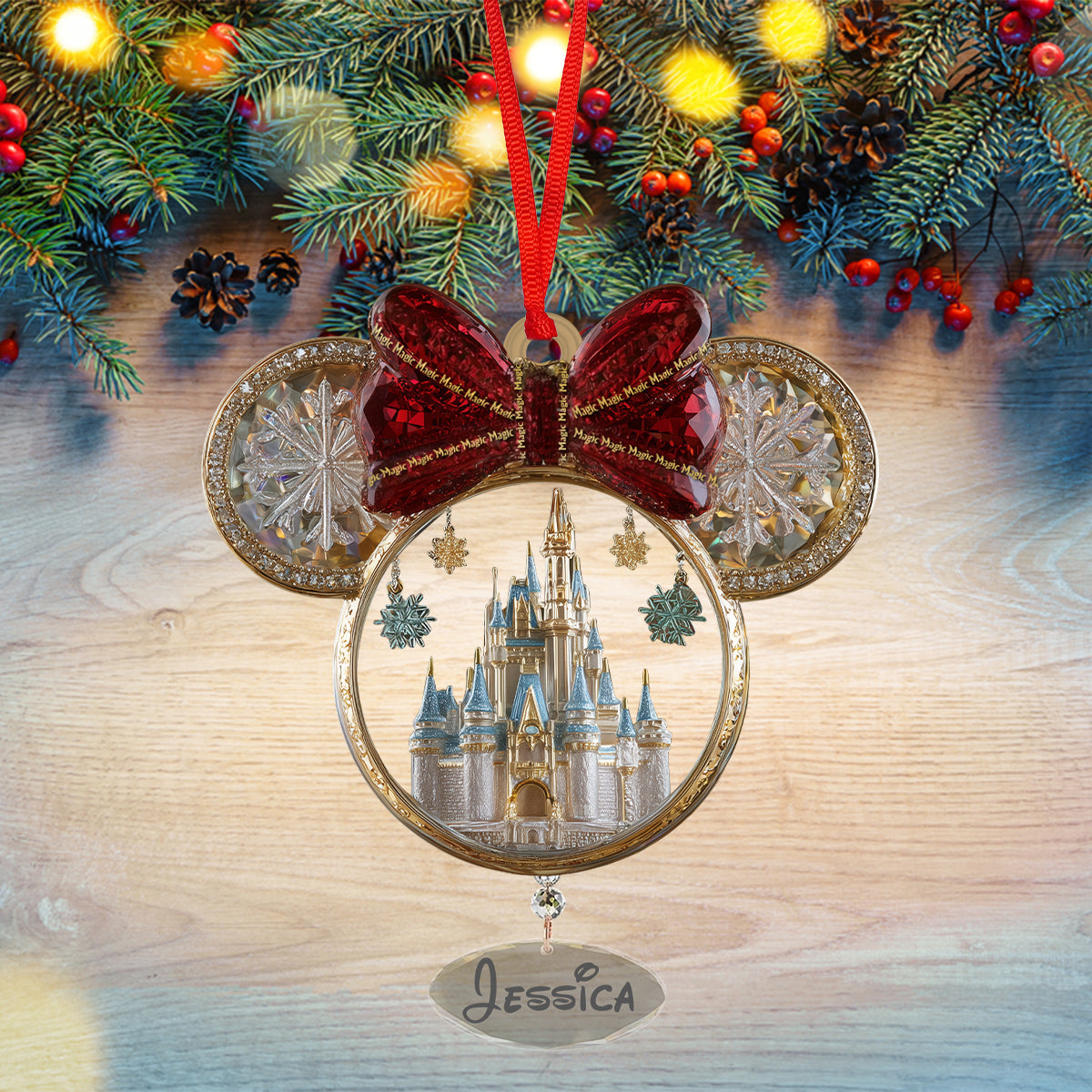 Magical World - Personalized Mouse Ornament With Charm