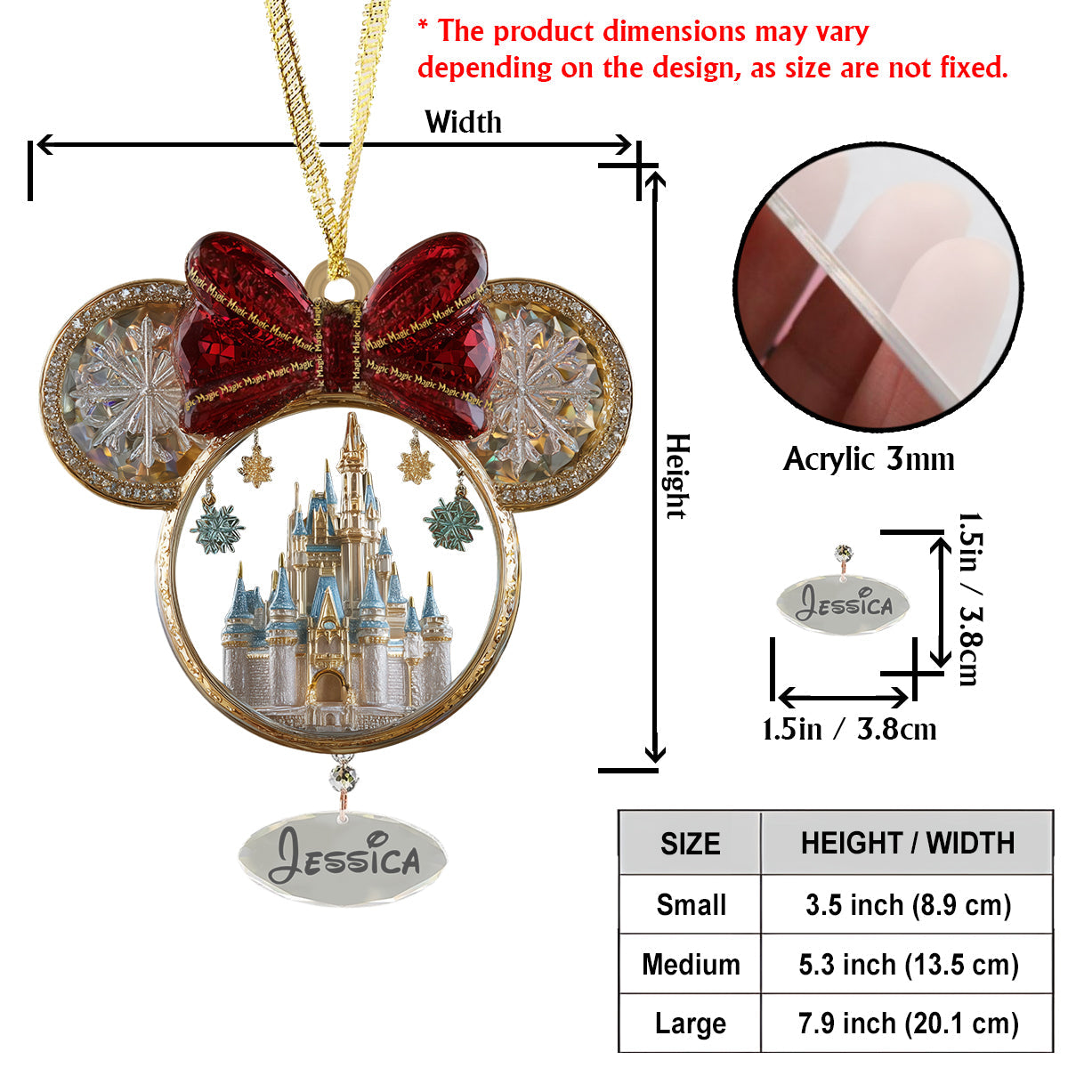 Magical World - Personalized Mouse Ornament With Charm