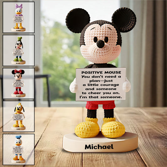 Magical Emotion Support - Personalized Crochet Mouse Custom Shaped Acrylic Plaque