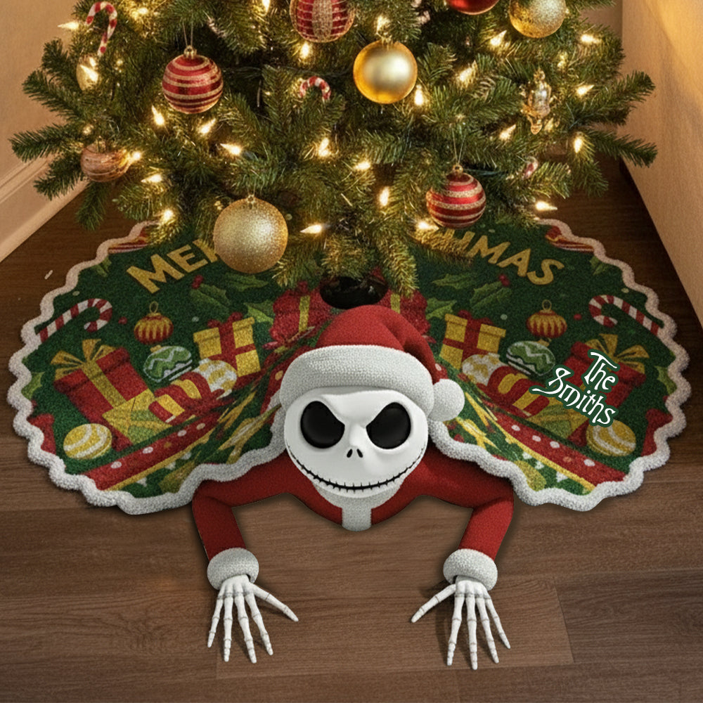 Merry Christmas - Personalized Nightmare Shaped Tree Skirt