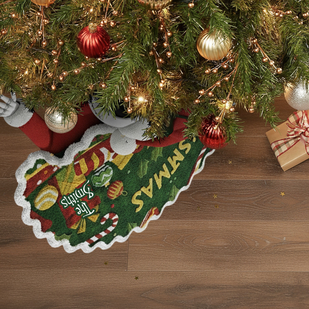 Merry Christmas - Personalized Nightmare Shaped Tree Skirt