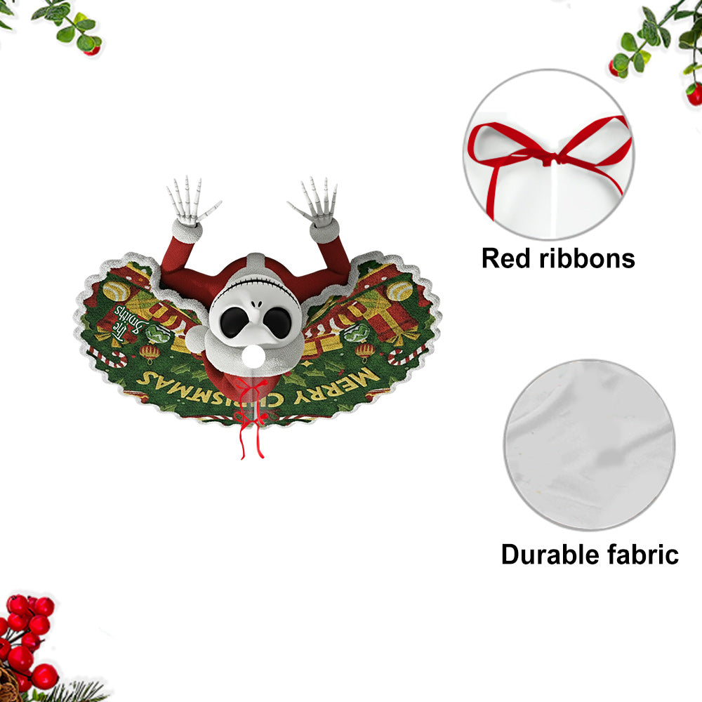 Merry Christmas - Personalized Nightmare Shaped Tree Skirt