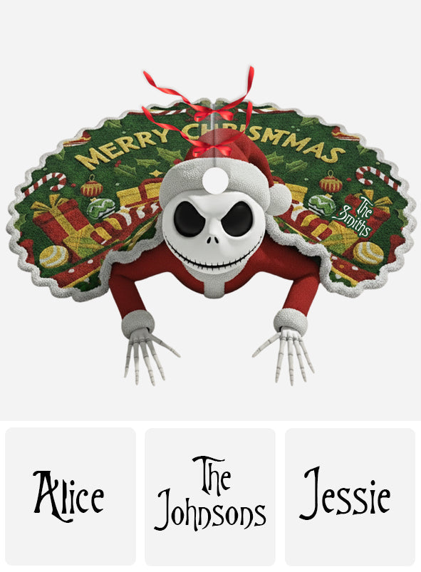 Merry Christmas - Personalized Nightmare Shaped Tree Skirt