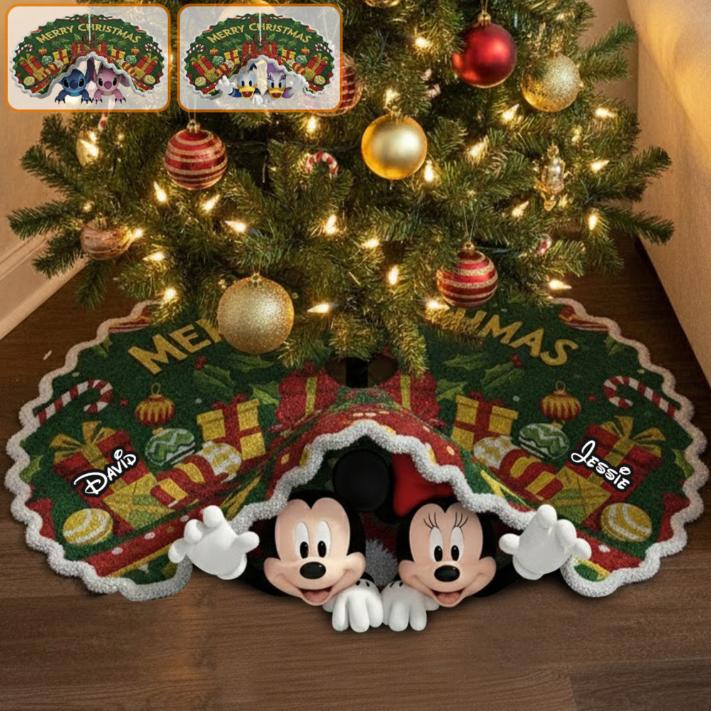 Merry Christmas - Personalized Mouse Shaped Tree Skirt