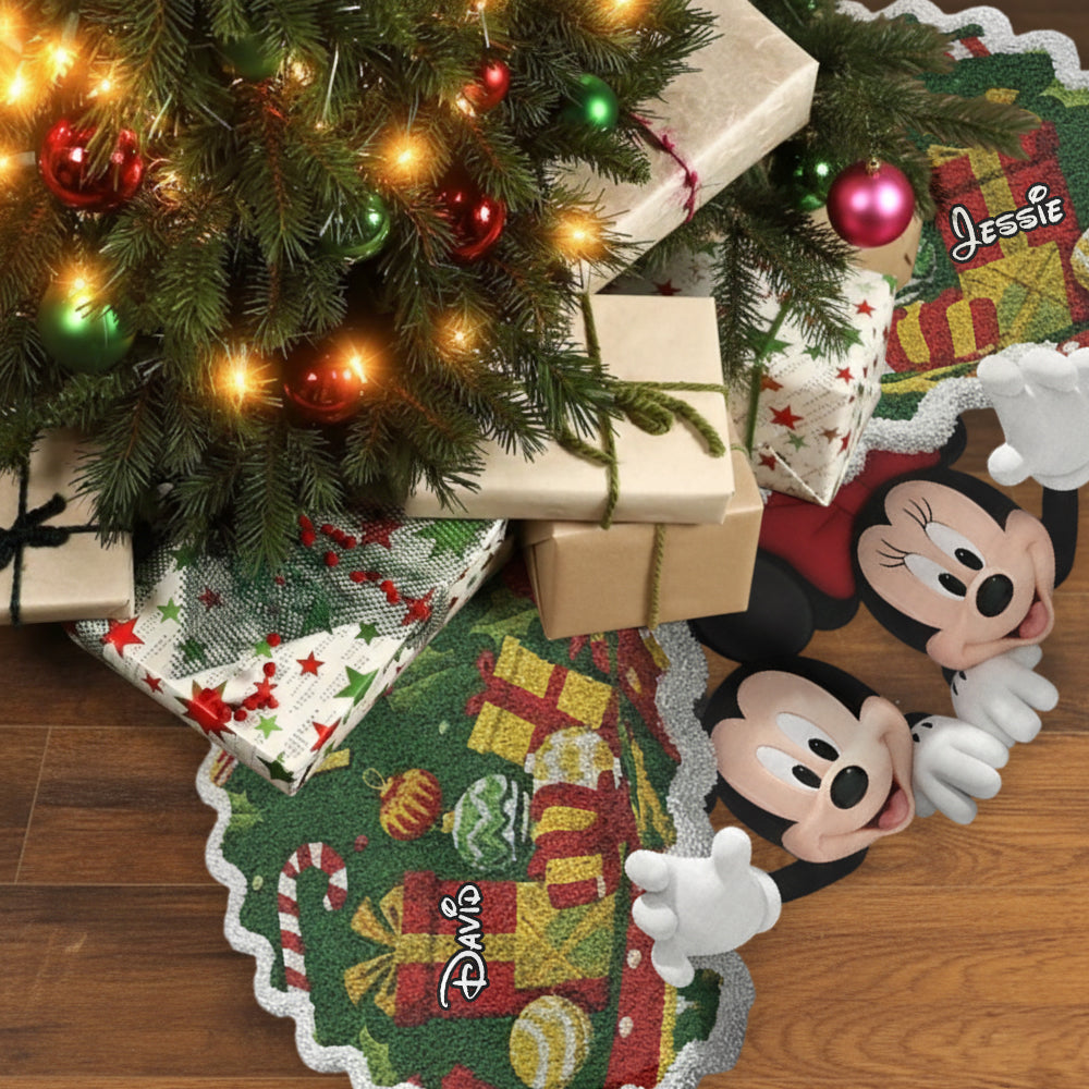 Merry Christmas - Personalized Mouse Shaped Tree Skirt