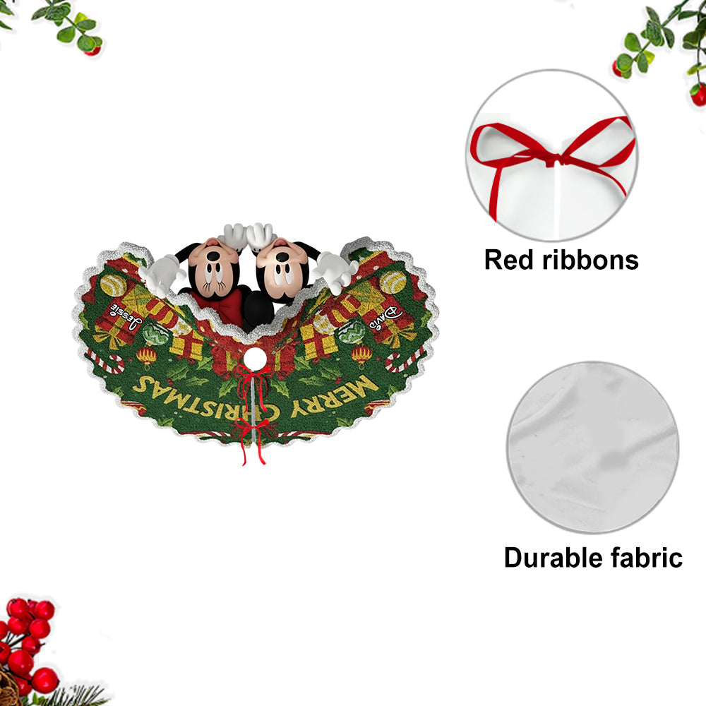 Merry Christmas - Personalized Mouse Shaped Tree Skirt