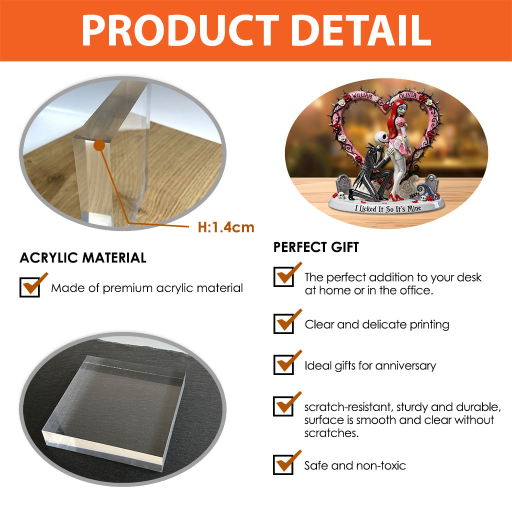 I Licked It So It's Mine - Personalized Nightmare Custom Shaped Acrylic Plaque