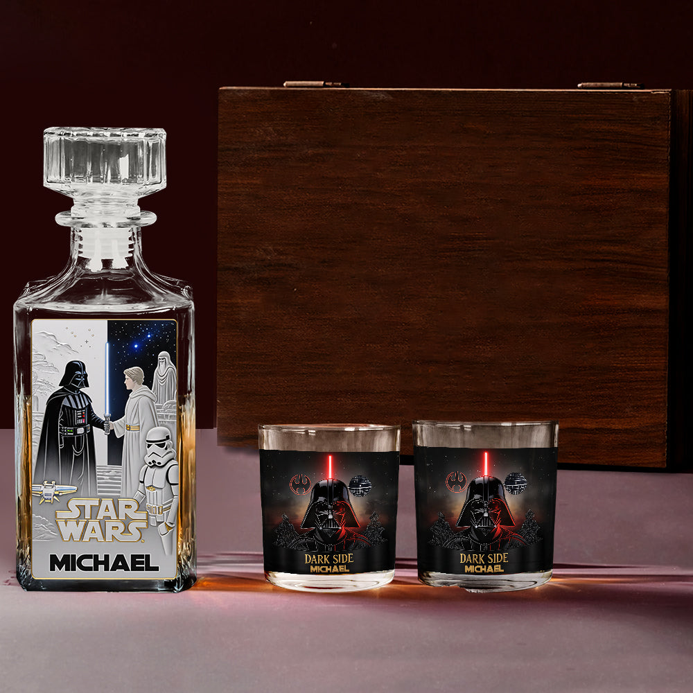 The Ultimate Light & Dark Side Spirit - Personalized The Force Whiskey Decanter Set