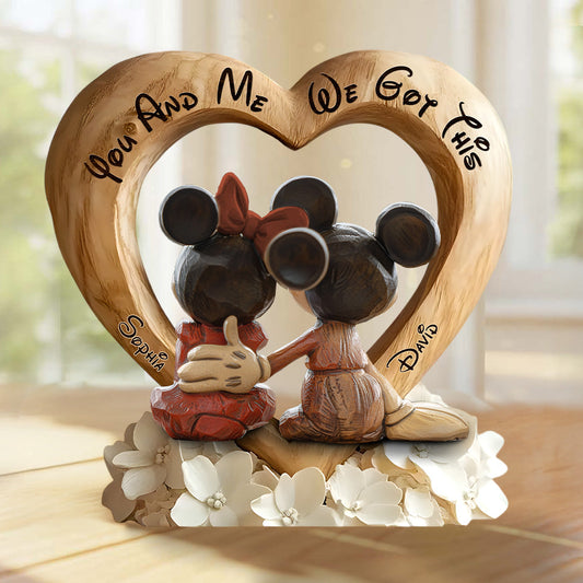 You And Me We Got This - Personalized Mouse Custom Shaped Wood Plaque
