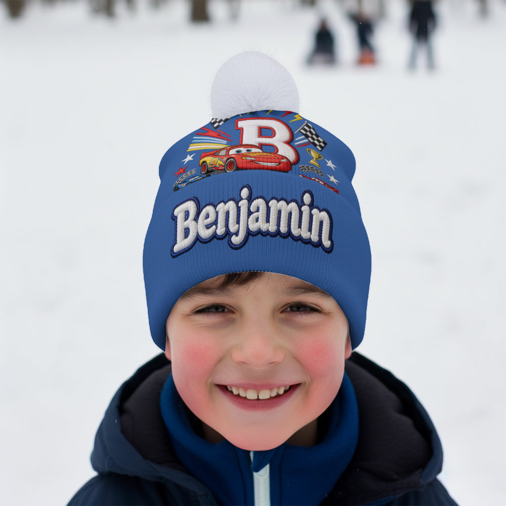 Little Racer Birthday Gift - Personalized Racing Lover Beanie Hat