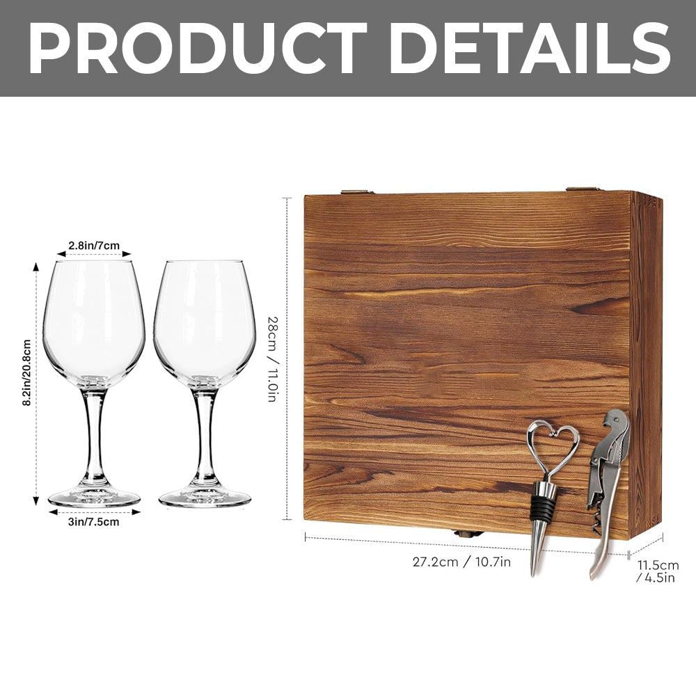 Magical Christmas - Personalized Dream Trip Wine Glasses Set With Wooden Box