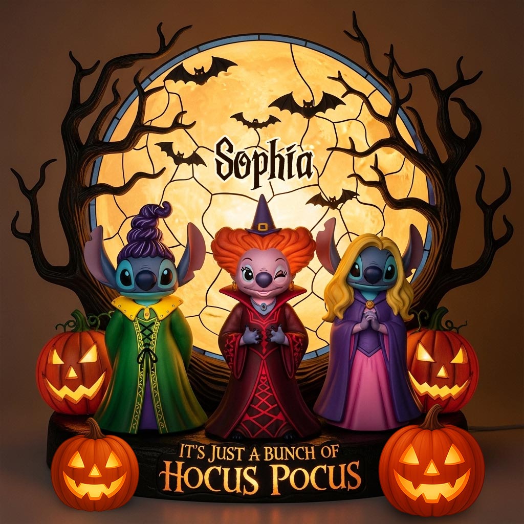 Blue Ohana Halloween Vibes - Personalized Ohana Acrylic LED Night Light