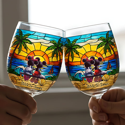 Magical Love - Personalized Mouse Wine Glass With Long Stem
