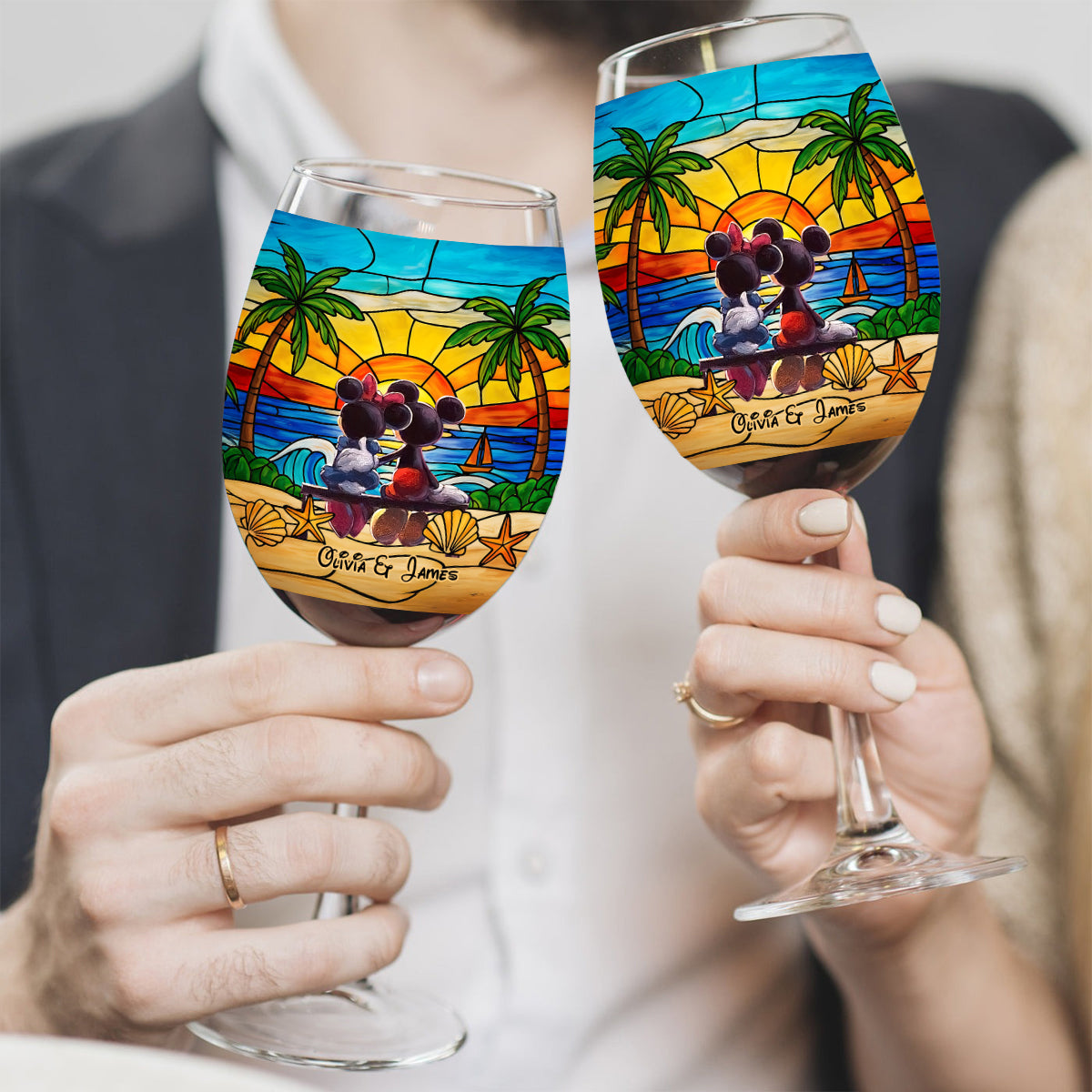 Magical Love - Personalized Mouse Wine Glass With Long Stem