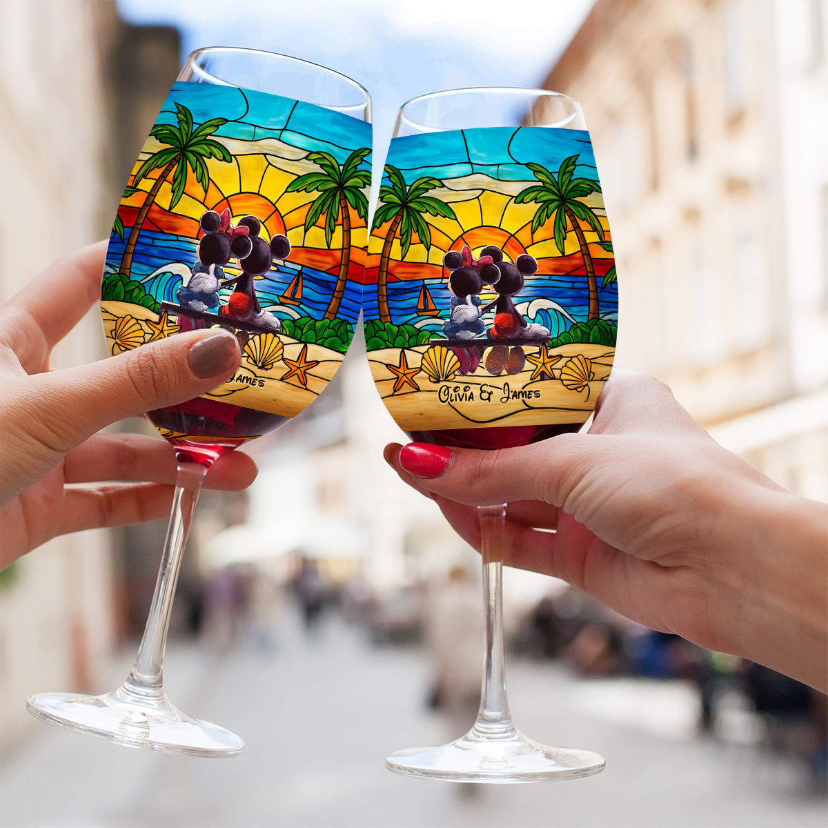 Magical Love - Personalized Mouse Wine Glass With Long Stem