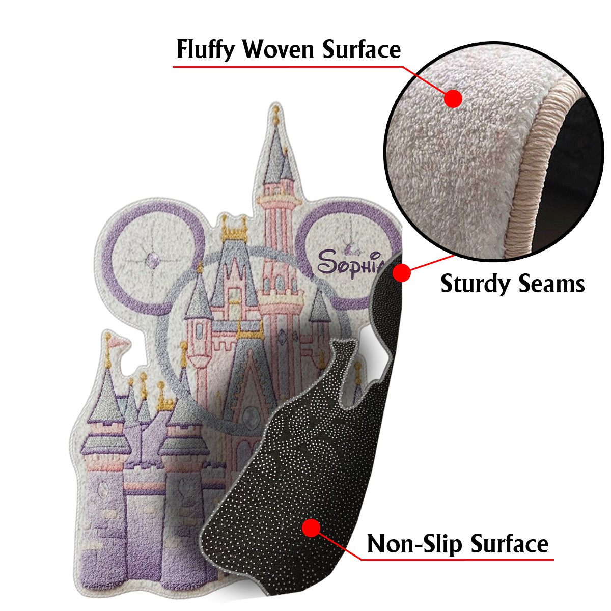 Magical Castle - Personalized Mouse Non-Slip Tufted Rug