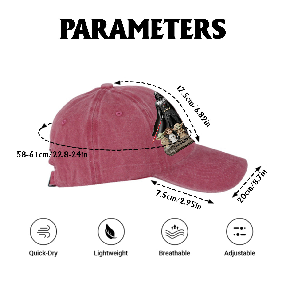 I Am Their Father - Personalized The Force Washed Denim Cap