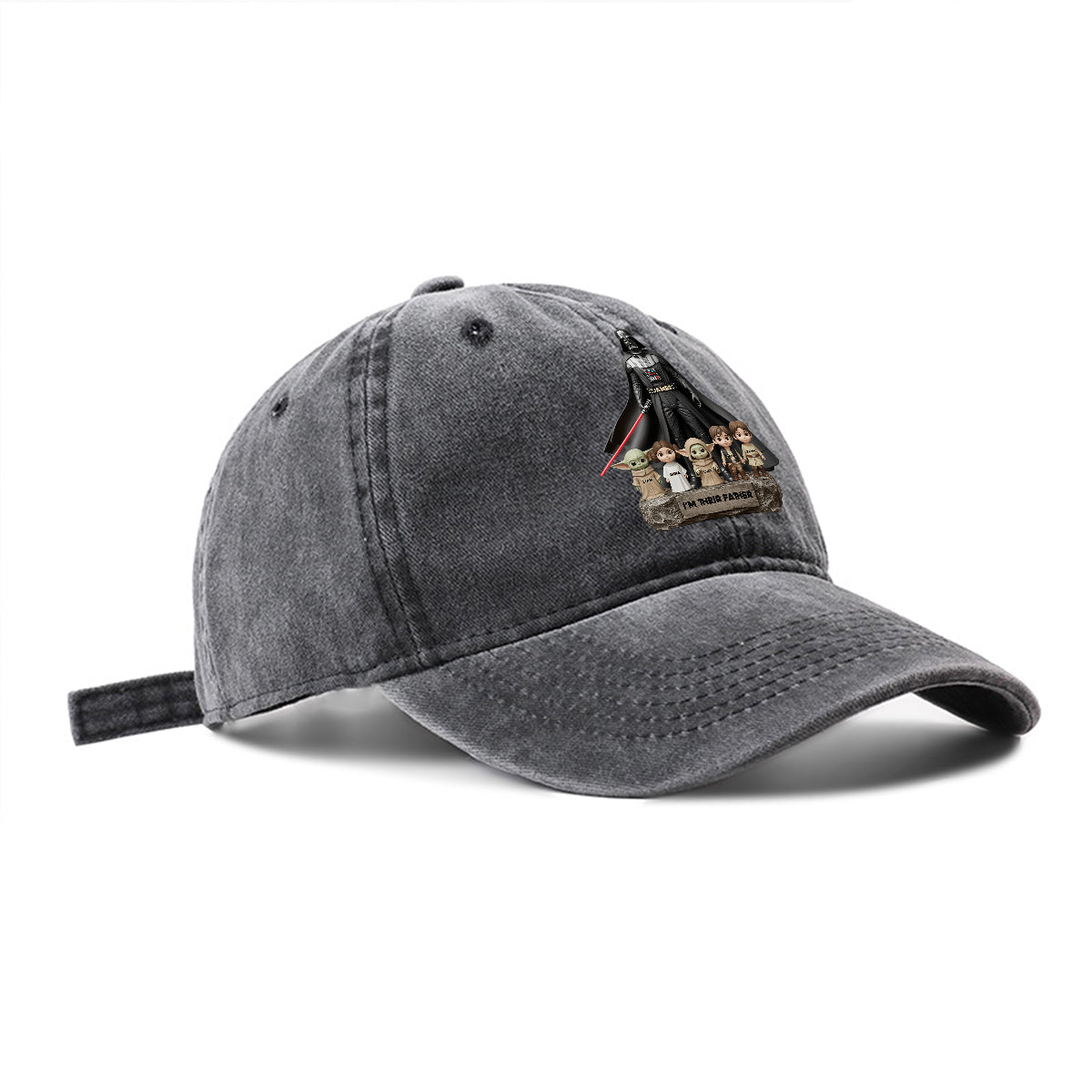I Am Their Father - Personalized The Force Washed Denim Cap