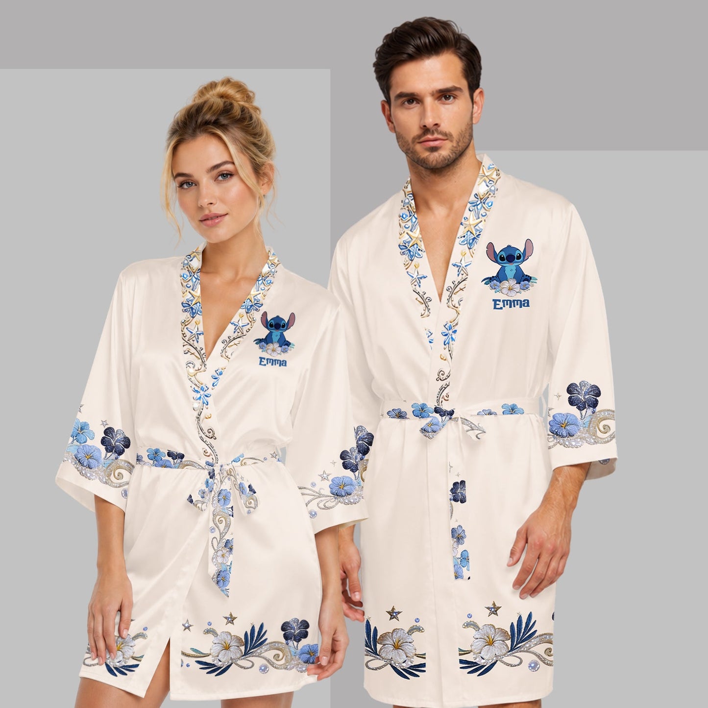 Cute Alien - Personalized Ohana Satin Robe