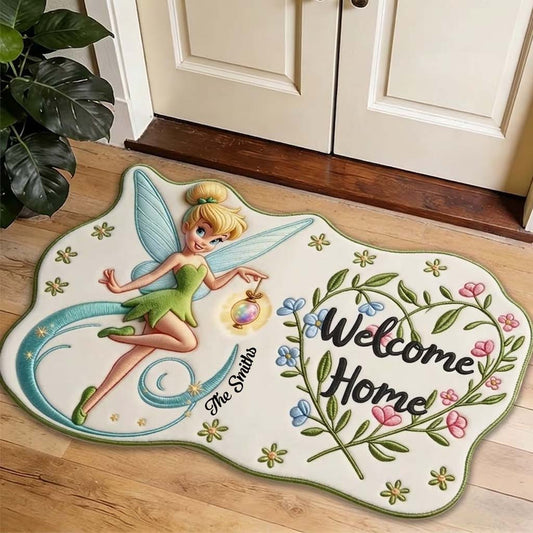 Pixie Dust - Personalized Flying Fairy Shaped Doormat/ Rug