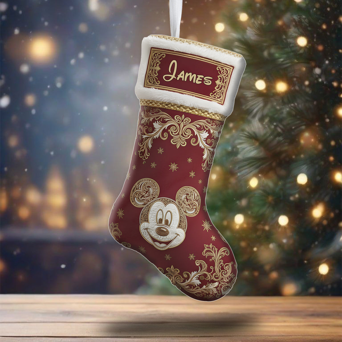 Merry Christmas - Personalized Mouse Shaped Christmas Stocking