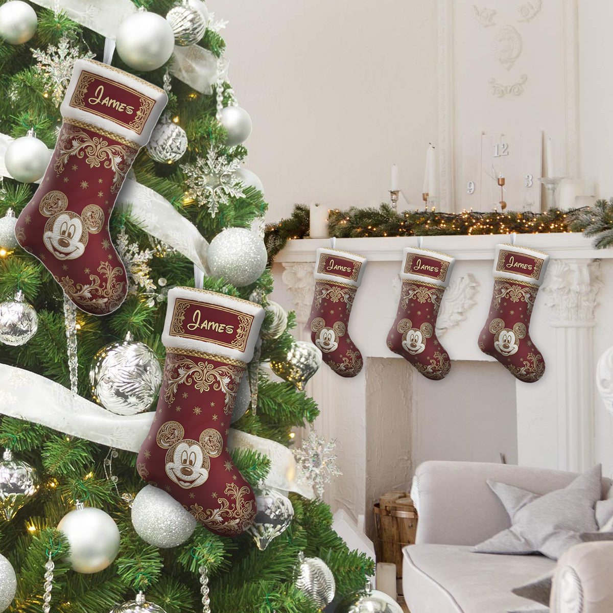 Merry Christmas - Personalized Mouse Shaped Christmas Stocking