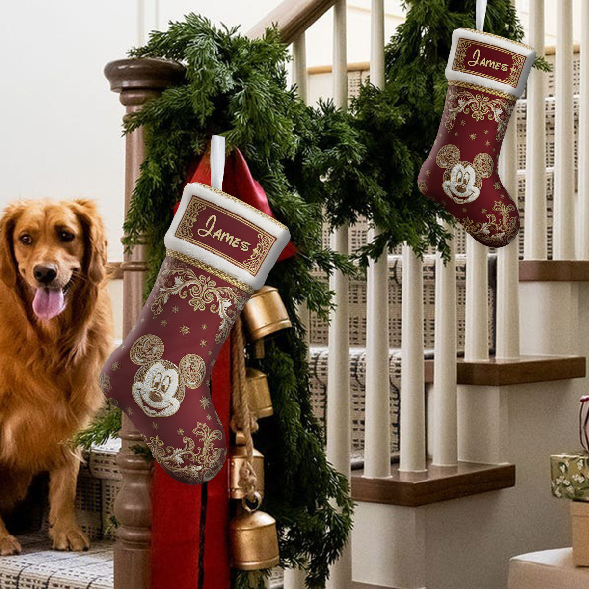 Merry Christmas - Personalized Mouse Shaped Christmas Stocking