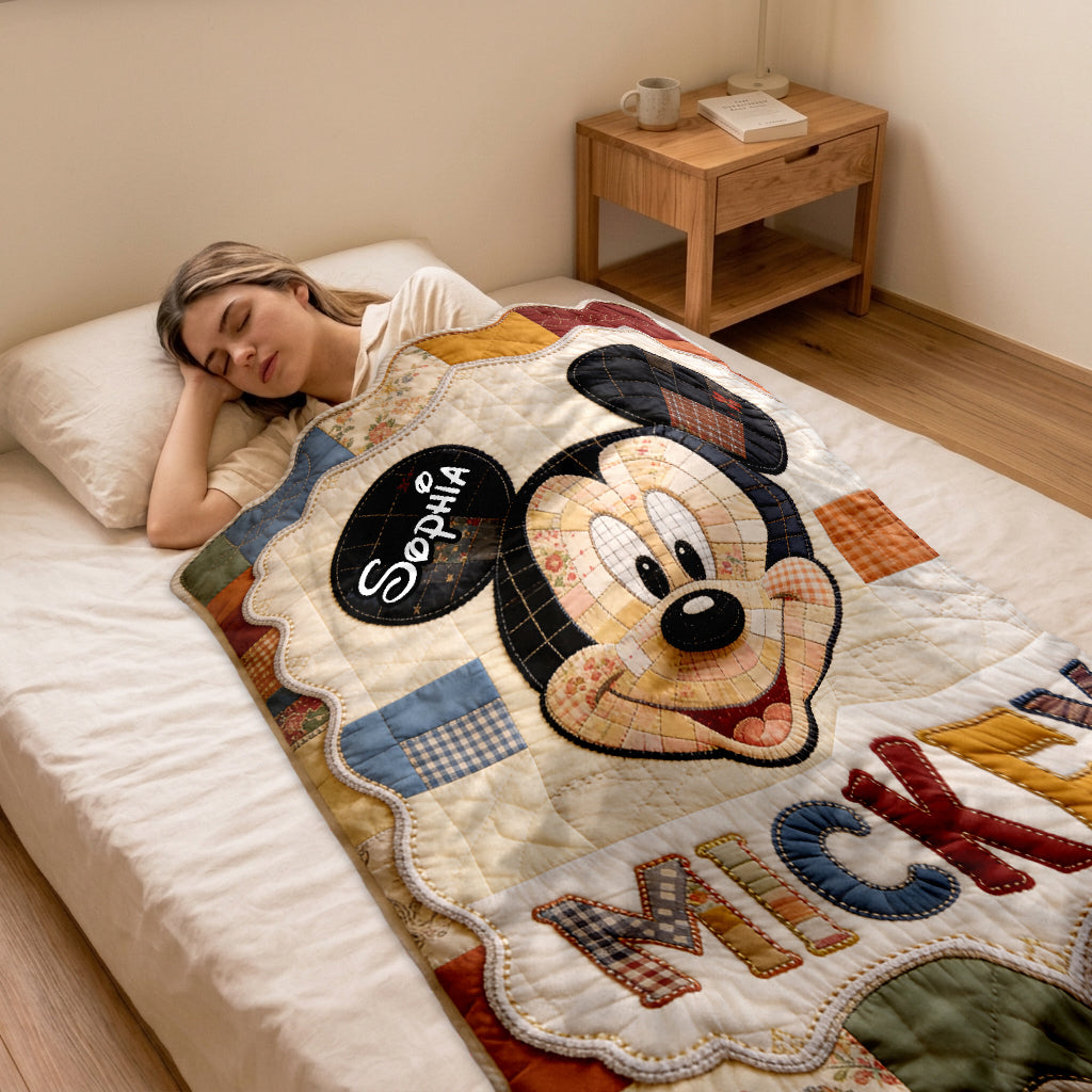 Cozy Vibe Big Ears - Personalized Mouse Shaped Fleece Blanket