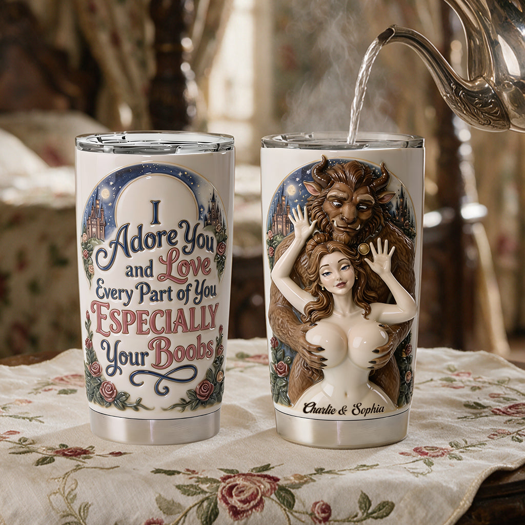 Spicy Fantasy Couple - Personalized Beauty And The Beast Tumbler