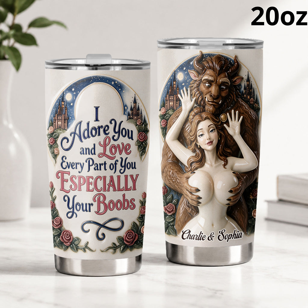 Spicy Fantasy Couple - Personalized Beauty And The Beast Tumbler