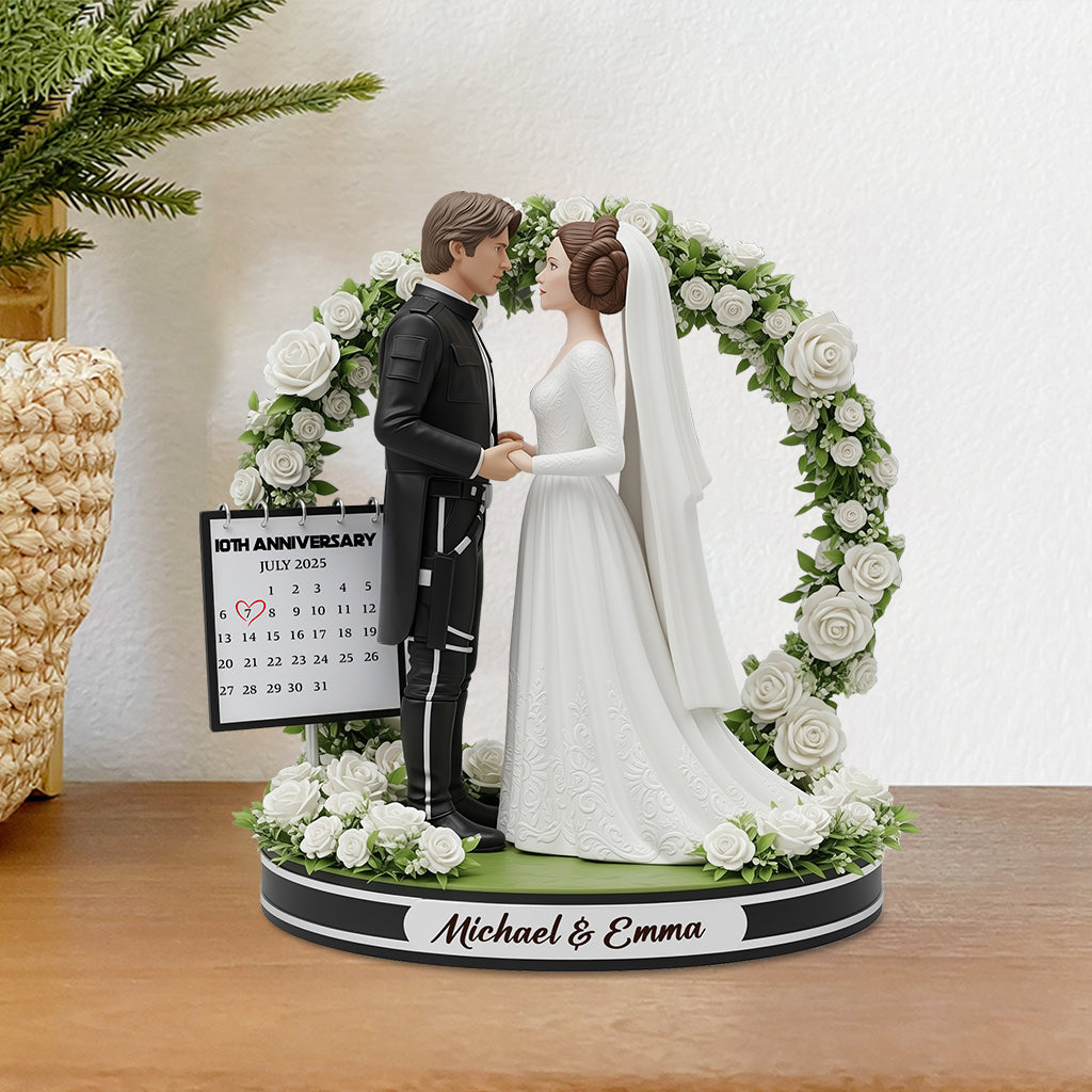 Happy Anniversary, Anniversary Gift For Star Fights Loving Husband/ Wife... - Personalized The Force Custom Shaped Acrylic Plaque