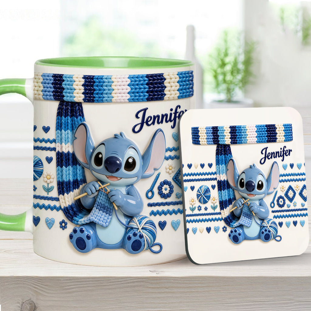 Ohana Loves Crocheting - Personalized Ohana Accent Mug & Coaster