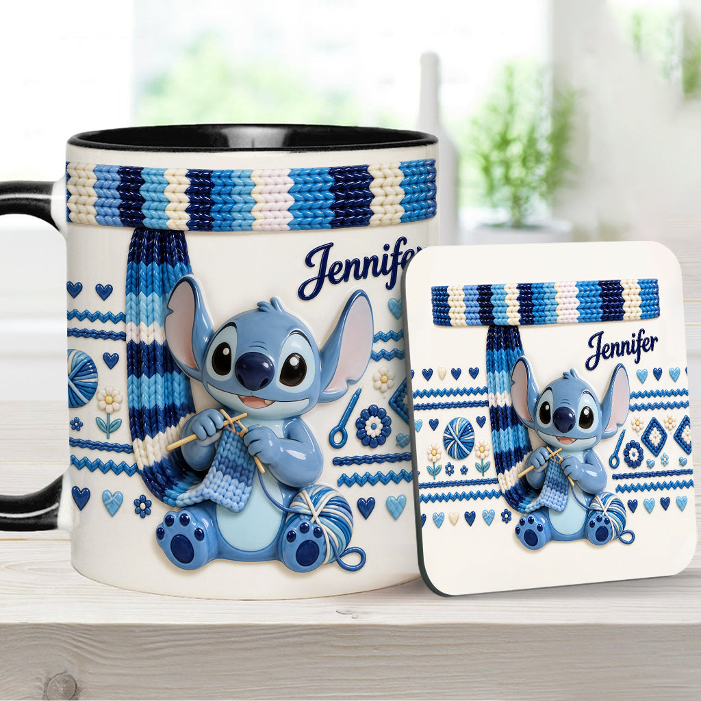 Ohana Loves Crocheting - Personalized Ohana Accent Mug & Coaster