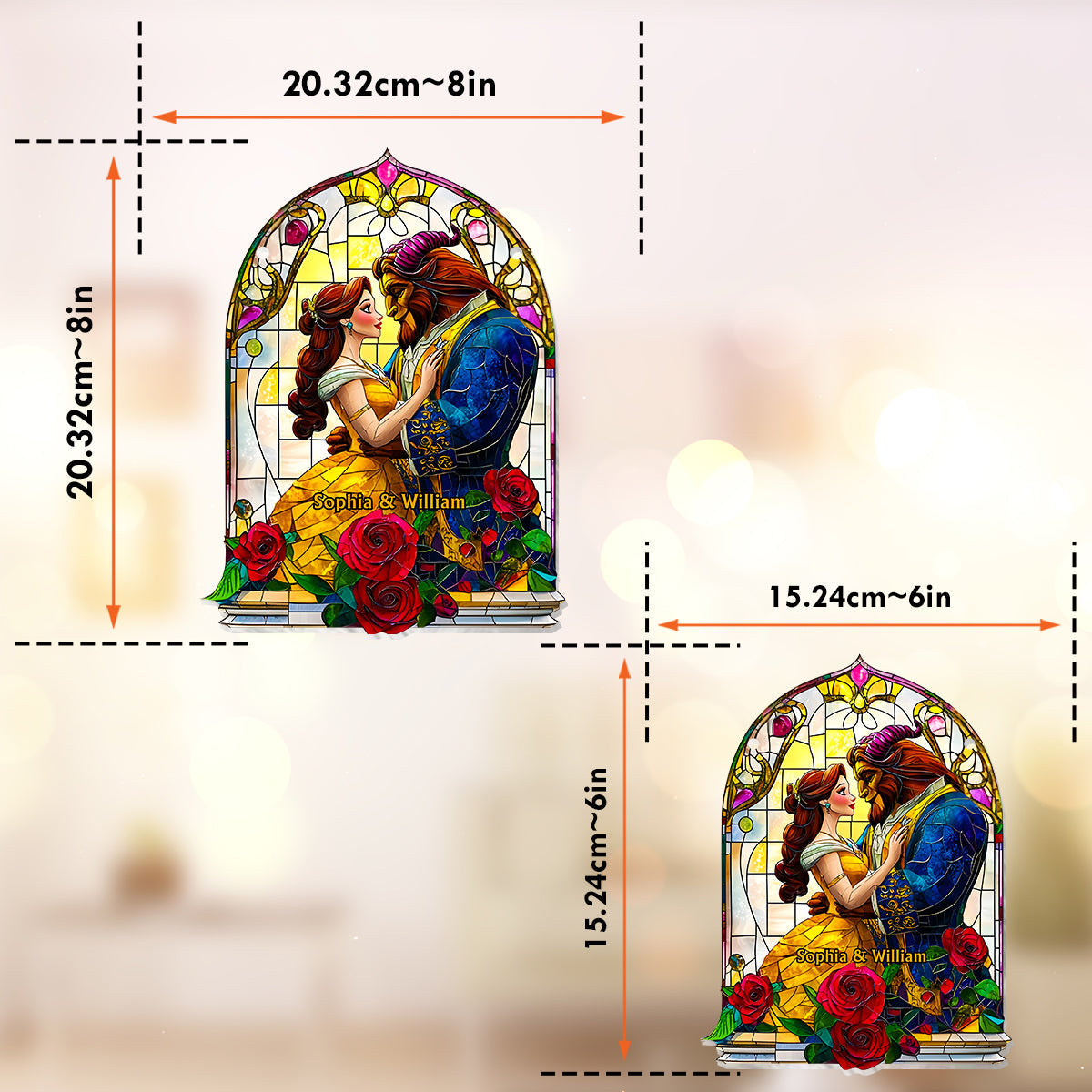 Tale As Old As Time - Personalized Mouse Window Hanging Suncatcher Ornament